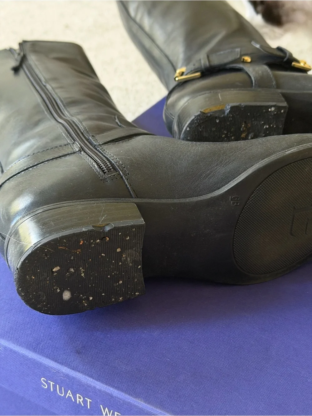 Ralph Lauren (RLL) Black Leather Riding Boots - Tall Knee-High